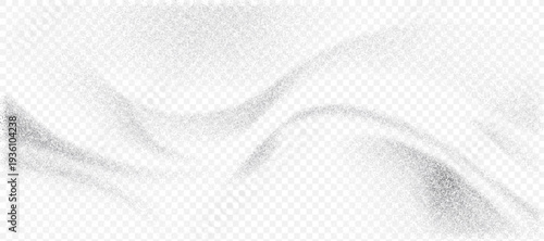 Abstract vector white gray grainy wave background with noise texture. Realistic soft smoke flow effect for banner design. Elegant minimalist subtle grainy gradient overlay isolated on alpha.