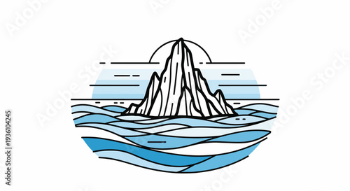 Iceberg in Ocean Waves