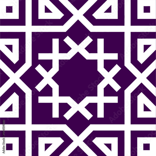 Geometric Pattern Design with Purple and White