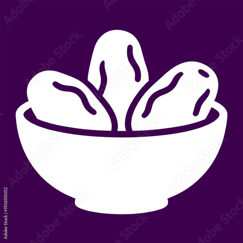 Potatoes in Bowl on Purple Background
