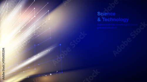 Shining blue flow. Vector illustration, contains transparencies, gradients and effects