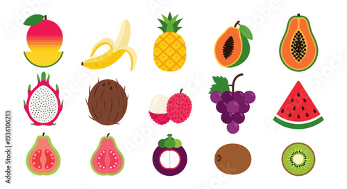 Colorful assortment of fresh fruits