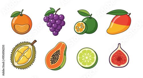 Colorful assortment of fresh fruits