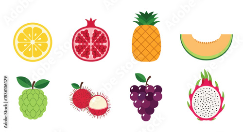 Colorful assortment of fresh tropical fruits