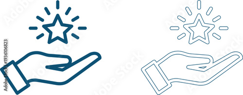 Collection of four distinctive line art icons