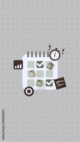 3D Animated Calendar In Vertical Video Format Representing Productivity, Scheduling, Planning, Time Management And Business Organization. Ideal For Explainer Videos, Corporate Projects, Presentations.