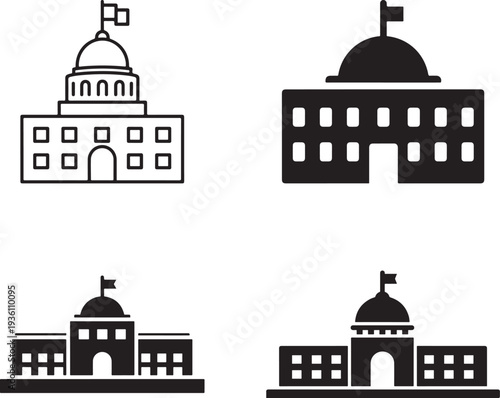 4 Style Variations for Capitol and Civic Symbols