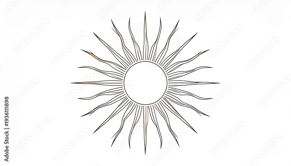 Obraz premium Radiant sun bursts with elegant, stylized rays