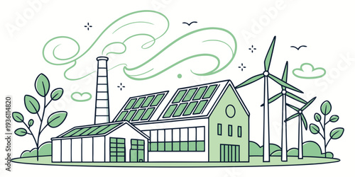 Sustainable industrial complex integrating renewable energy sources with nature