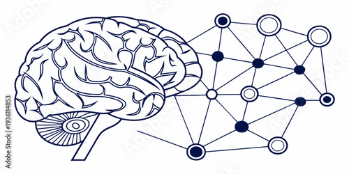 Illustration of neural network connections within the human brain
