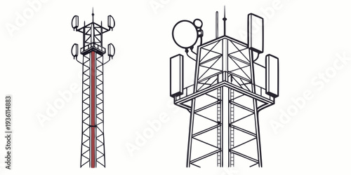 Comparison of cellular tower and telecommunication base station designs