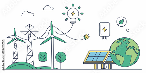 Renewable energy sources powering a sustainable and green planet