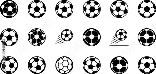 Soccer ball icon, simple black style vector 