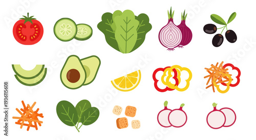 Fresh vegetables isolated on white