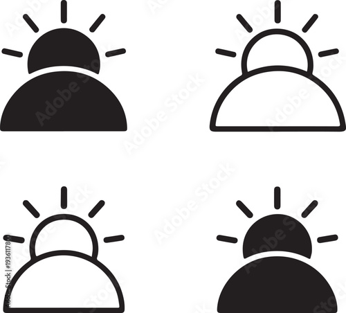 Isolated Astronomical Summer Solstice Design Icon, Astronomical Summer Solstice event, Astronomical Summer Solstice celebration, solar alignment vector solid black line on white background