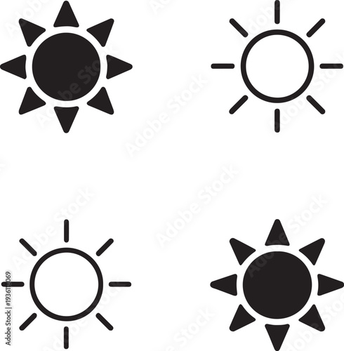 Isolated Warm Sunshine Festival Icon Design, Warm Sunshine Festival celebration, Warm Sunshine Festival event, bright summer vector solid black line on white background
