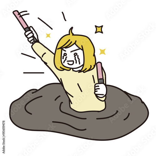 推し活沼にハマる女性