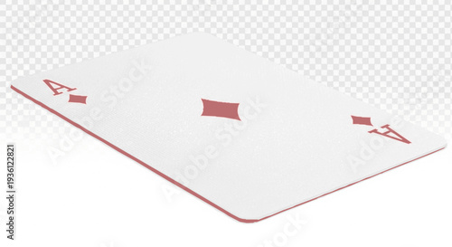 Four of diamonds playing card isolated on transparent background