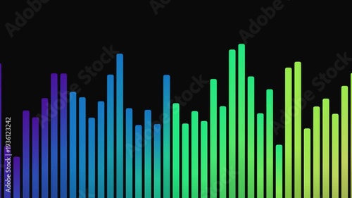 Wallpaper Mural Abstract Colorful Sound Waveform Visualization on Black Background. Torontodigital.ca