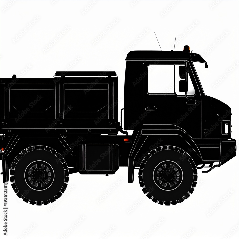 Fototapeta premium Off Road Utility Truck Silhouette Heavy Duty Transport Vehicle Icon