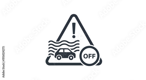 Car Skidding Warning Sign.