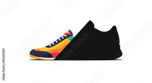 Colorful Sneaker Side View.