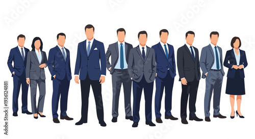 Business team standing together corporate professionals in formal wear.