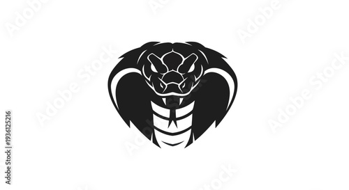 Black cobra head silhouette on white