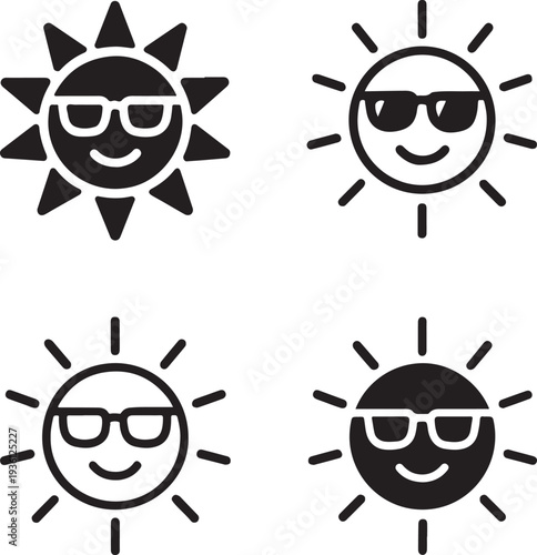 Isolated Summer Sun Festival Icon Design, Summer Sun Festival celebration, Summer Sun Festival event, sunny seasonal vector solid black line on white background