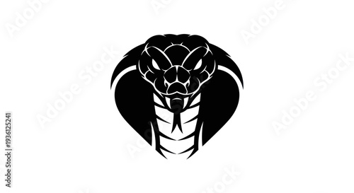 Black cobra head silhouette on white