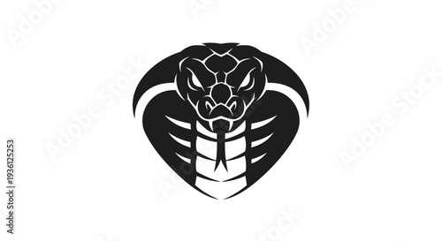 Black cobra head silhouette on white
