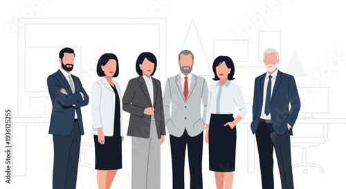 Business team standing together corporate professionals group.