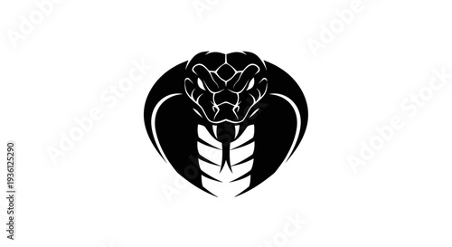 Black cobra snake head illustration
