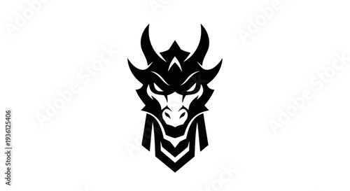 Black dragon head silhouette design