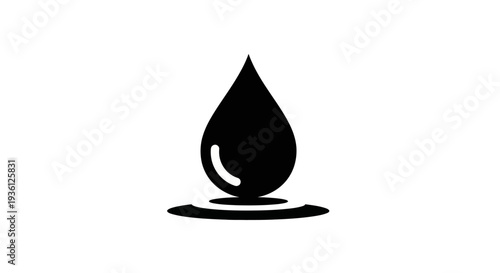 Black water drop symbol isolated