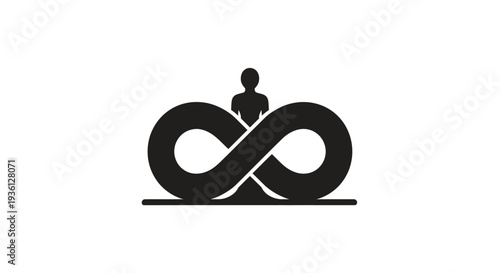 Figure atop infinity symbol illustration
