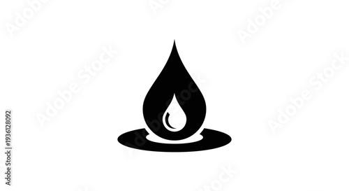 Flame icon black silhouette on white