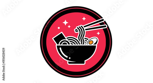 Graphic illustration of ramen bowl