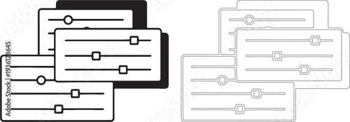 Layered sliders with circle and square controls interface