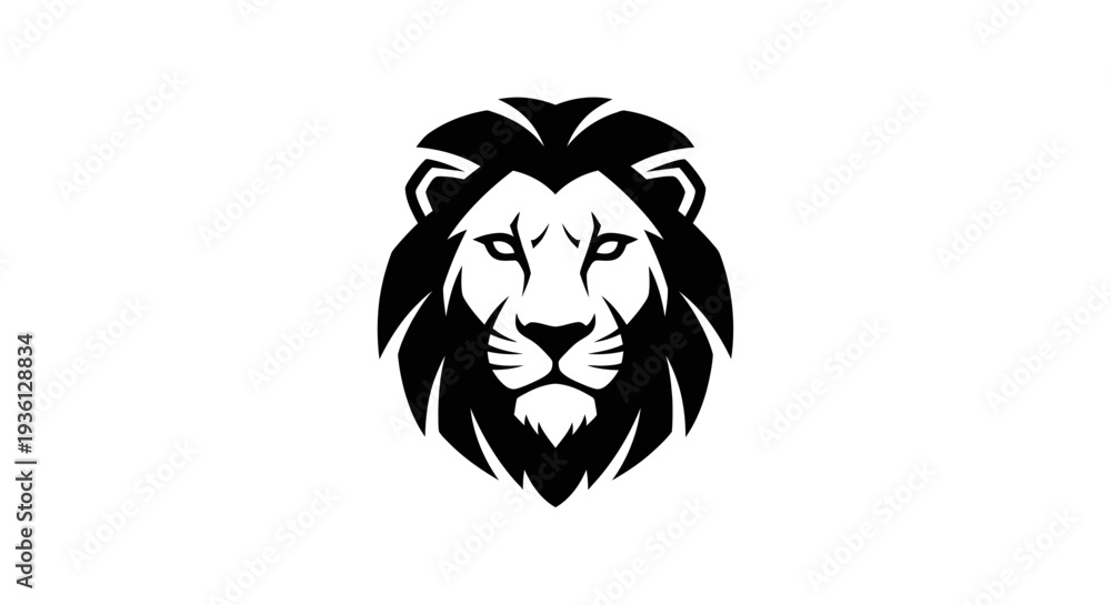 Fototapeta premium Lion head silhouette design