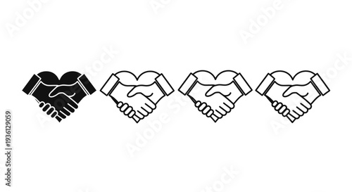 Human interaction icon set, social behavior icons for corporate and web design.