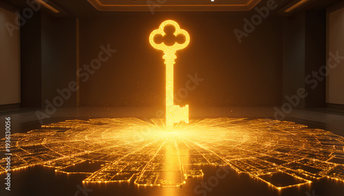 Golden key unlocking opportunities in modern digital landscape