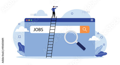 Online Job Search Concept – Career Opportunity and Recruitment Website Vector Illustration