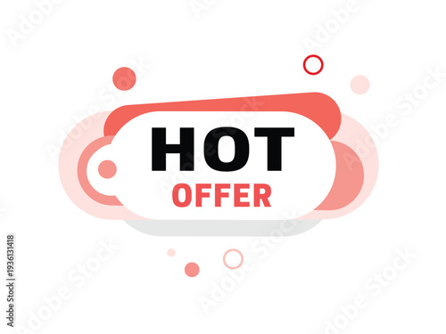 Hot offer banner, white with red colour mix modern, marketing concept. Elements for post social or business.
