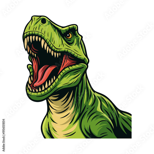 Fierce Tyrannosaurus Rex Head Mascot Illustration