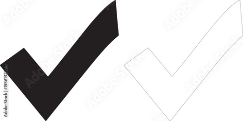 Black and white check mark tick correct