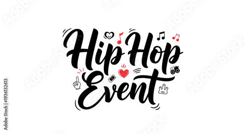 Hip hop event typography design