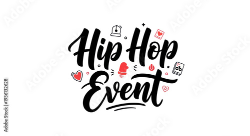 Hip hop event typography illustration