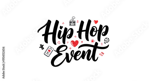 Hip hop event typography illustration