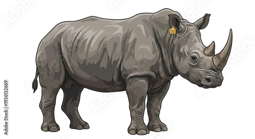 Rhinoceros vector illustration isolated on white background
